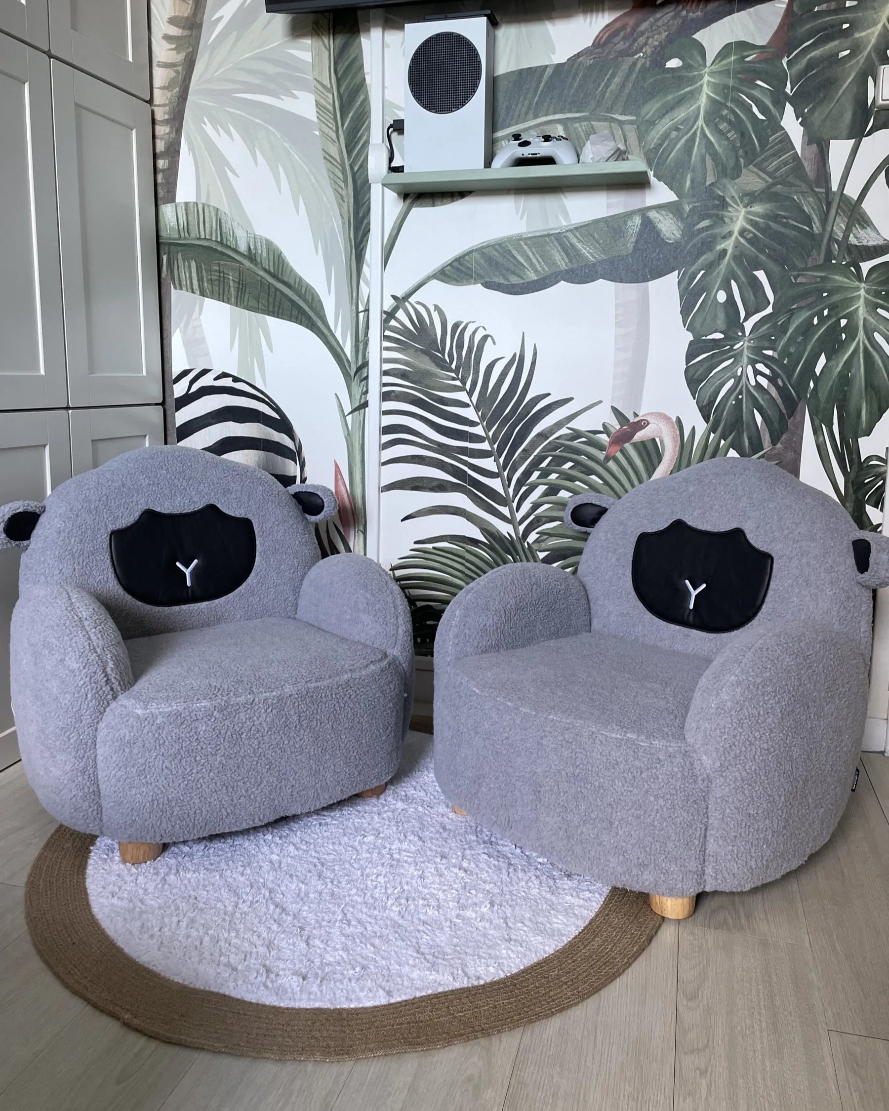 Kids Armchair Sheep ULA Boucle Grey