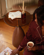 Side Table WALLIS Tempered Glass Brown