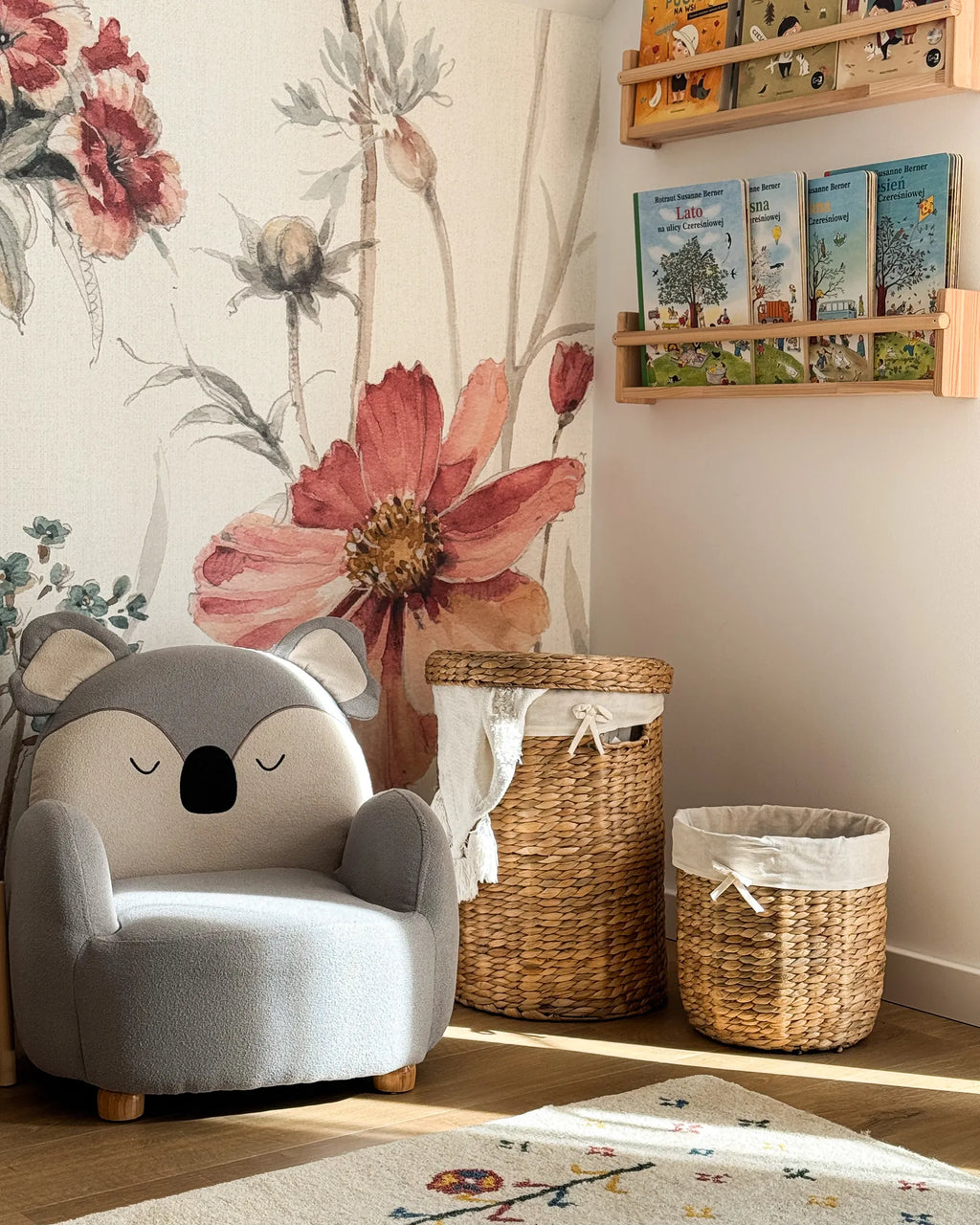 Kids Armchair Koala HERVIK Fabric Grey