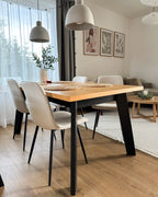 Set of 4 Dining Chairs TUSCOLA Fabric Light Beige