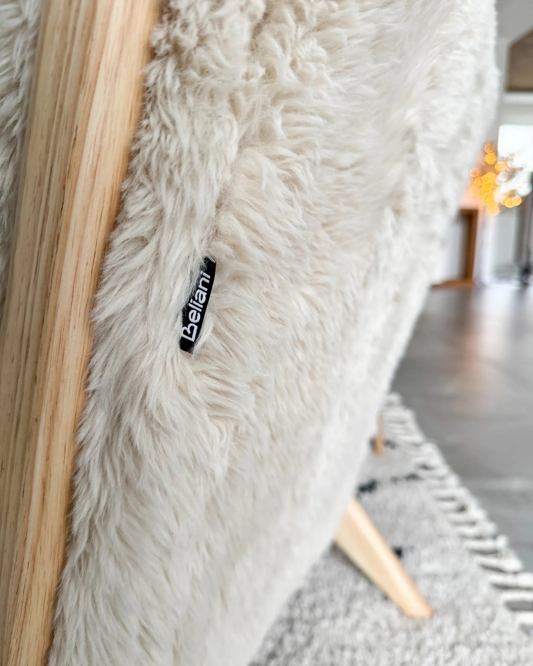 Armchair SKOVDE Faux Fur Light Beige