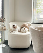 Swivel Armchair MOLLEBY Boucle Off-White
