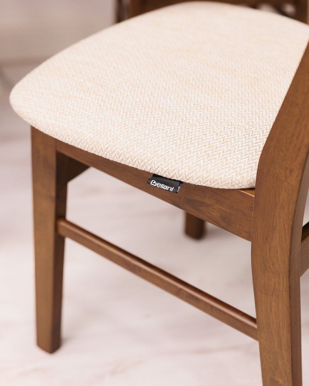 Set of 2 Dining Chairs ANOKA Wood Brown/ Beige