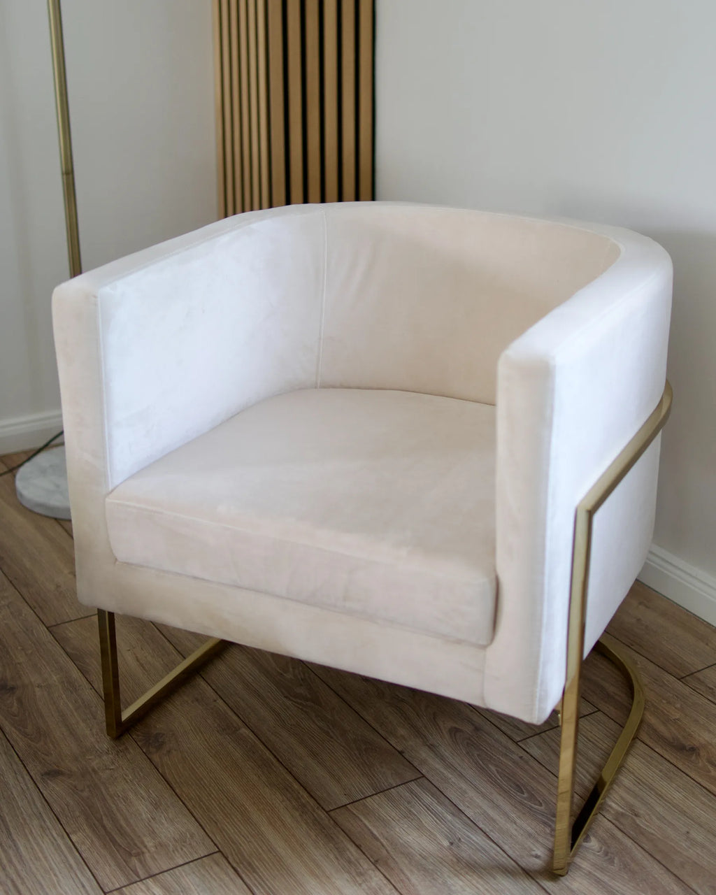 Armchair SIRKKA Velvet Light Beige