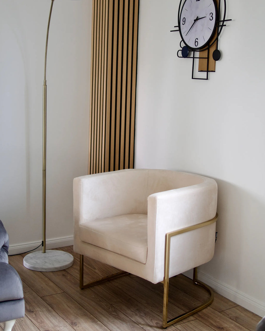 Armchair SIRKKA Velvet Light Beige