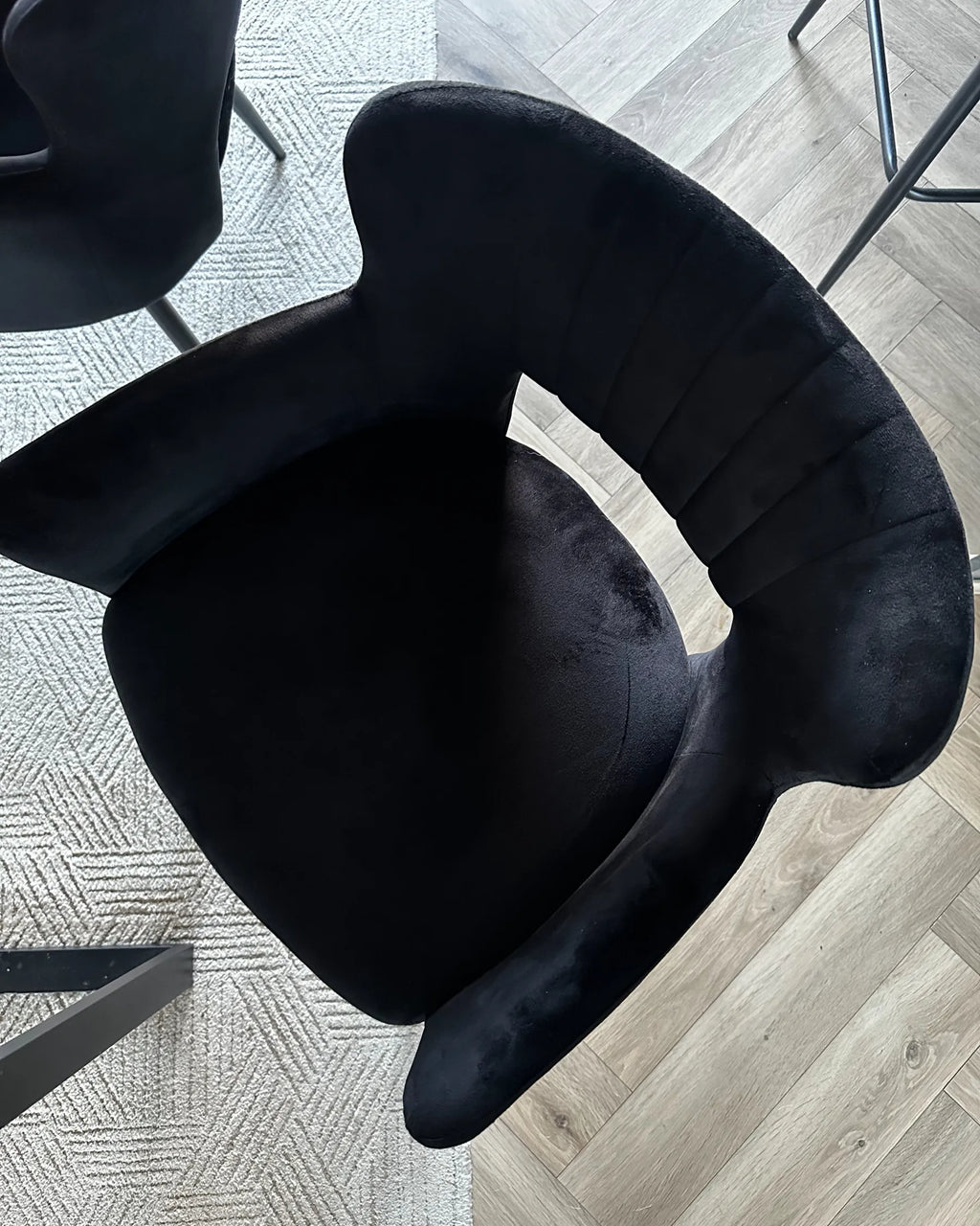 Set of 2 Bar Chairs SANILAC Velvet Black