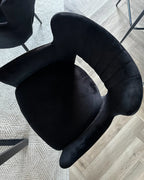 Set of 2 Bar Chairs SANILAC Velvet Black