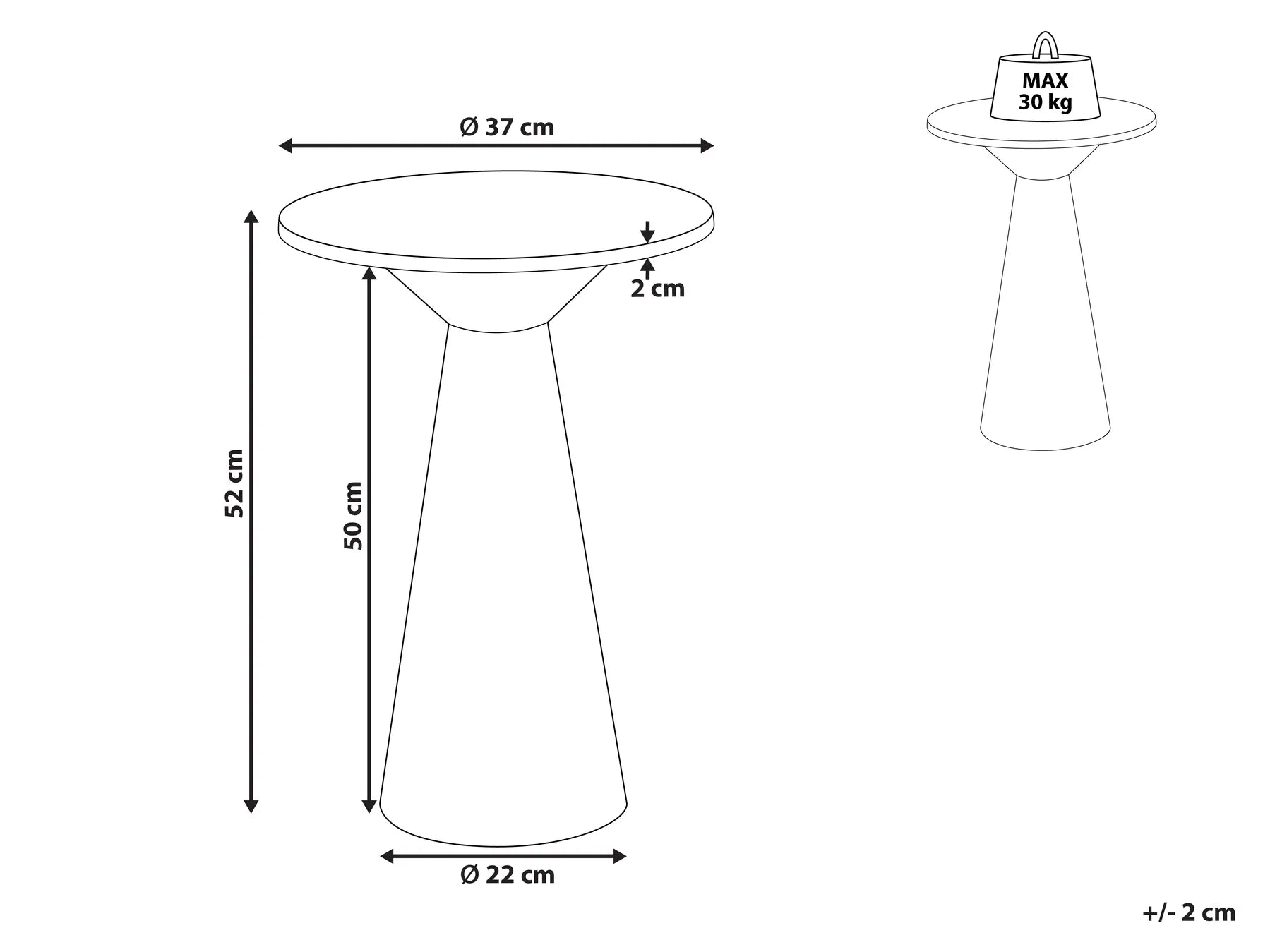 Side Table AMISTAD Metal White