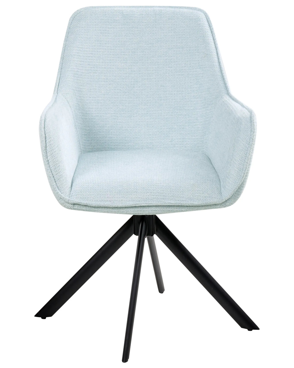 Dining Chair Swivel MORNAS Faux Linen Light Blue