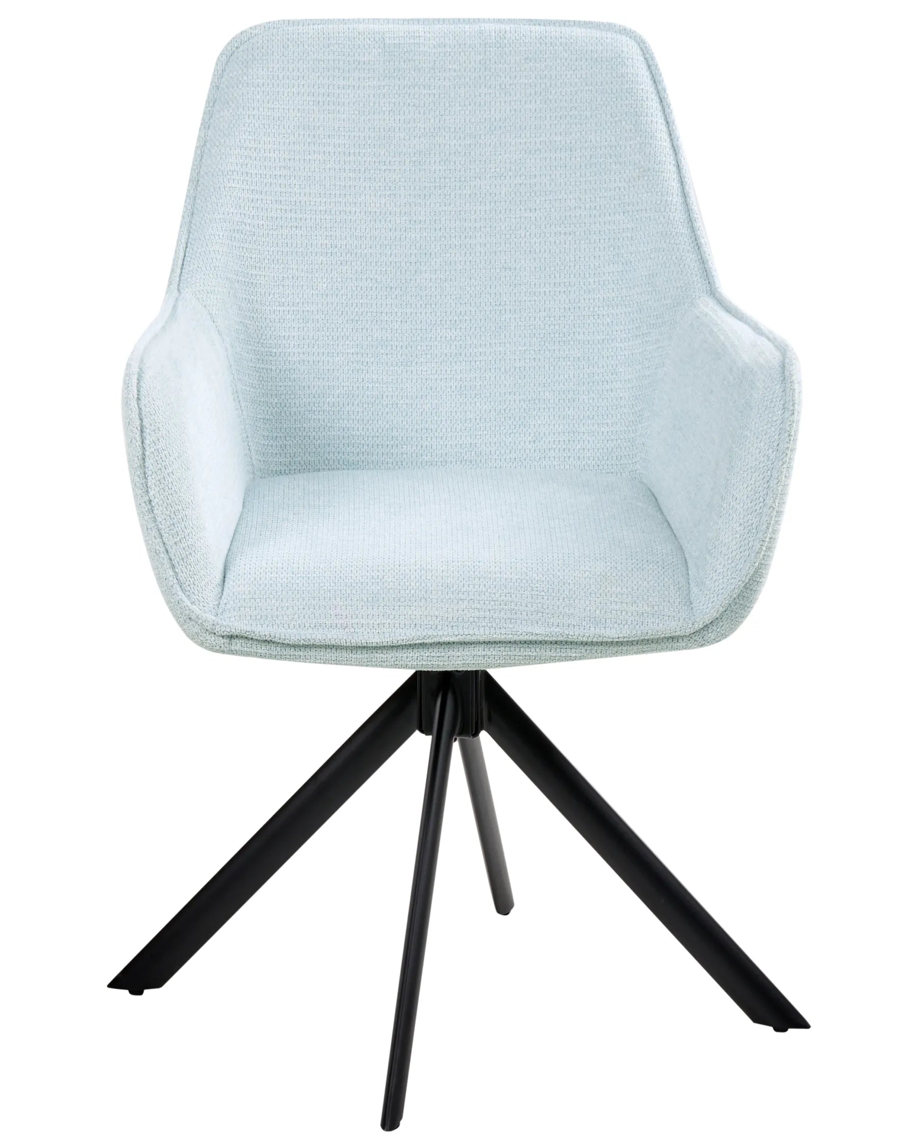 Dining Chair Swivel MORNAS Faux Linen Light Blue