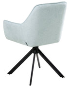 Dining Chair Swivel MORNAS Faux Linen Light Blue