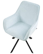 Dining Chair Swivel MORNAS Faux Linen Light Blue