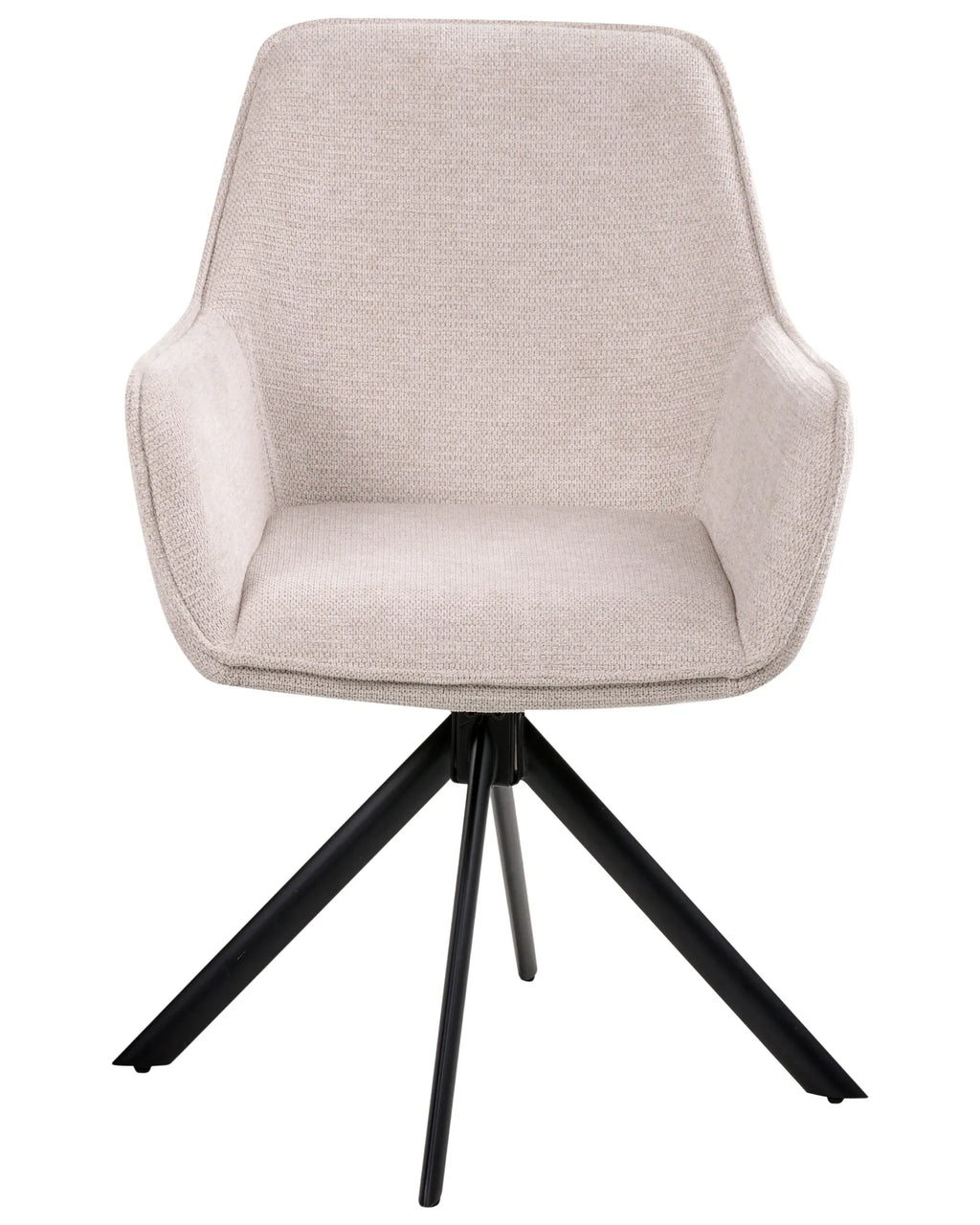 Dining Chair Swivel MORNAS Faux Linen Light Beige