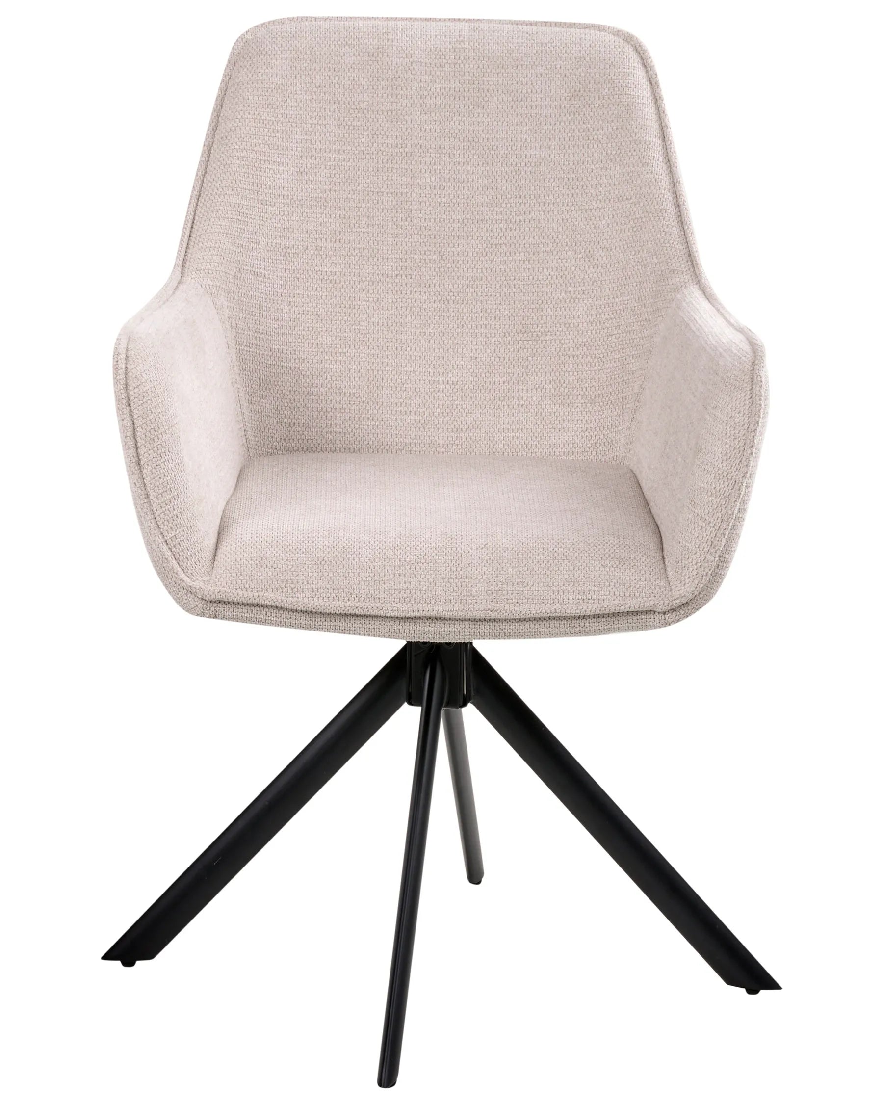 Dining Chair Swivel MORNAS Faux Linen Light Beige