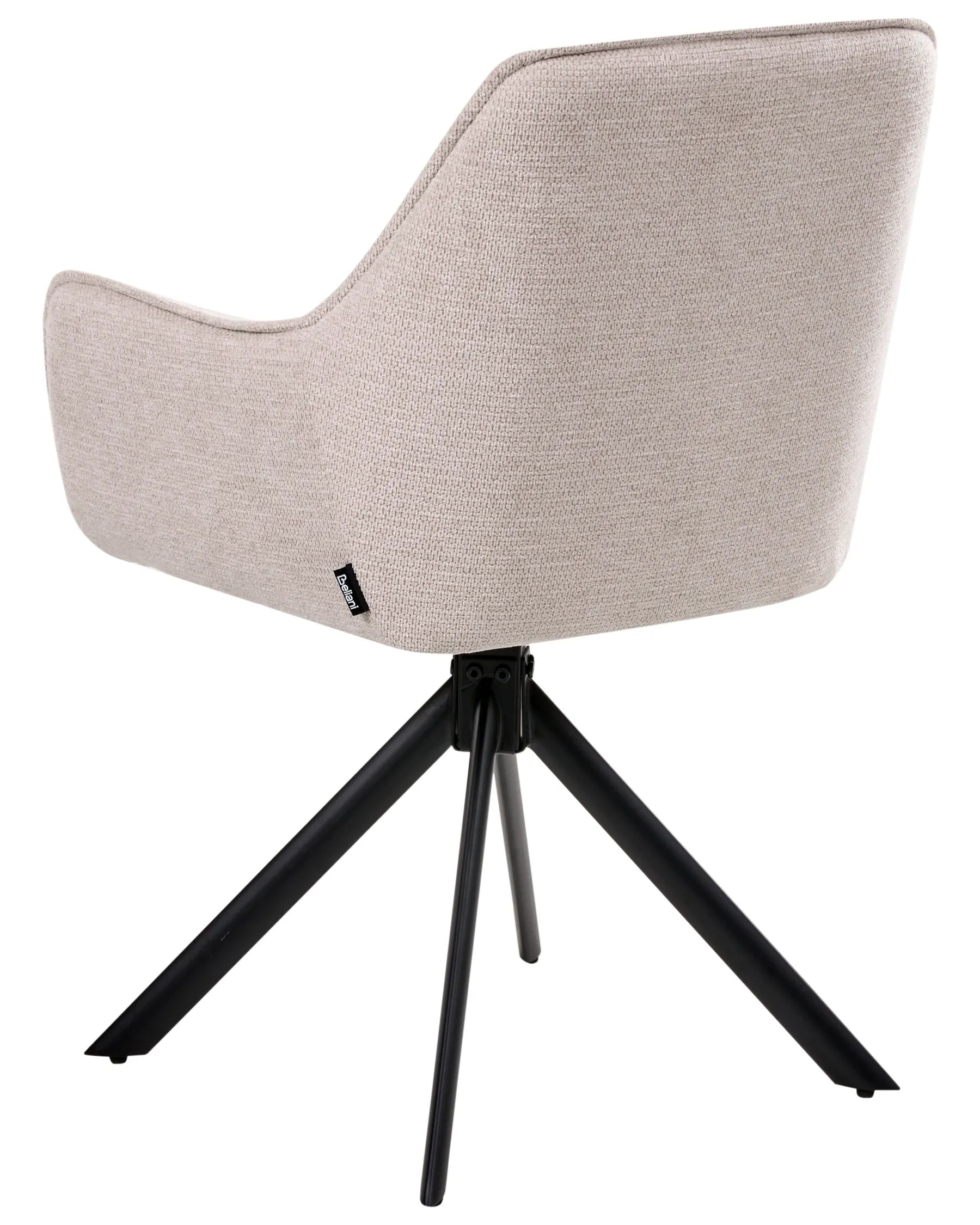 Dining Chair Swivel MORNAS Faux Linen Light Beige