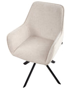 Dining Chair Swivel MORNAS Faux Linen Light Beige