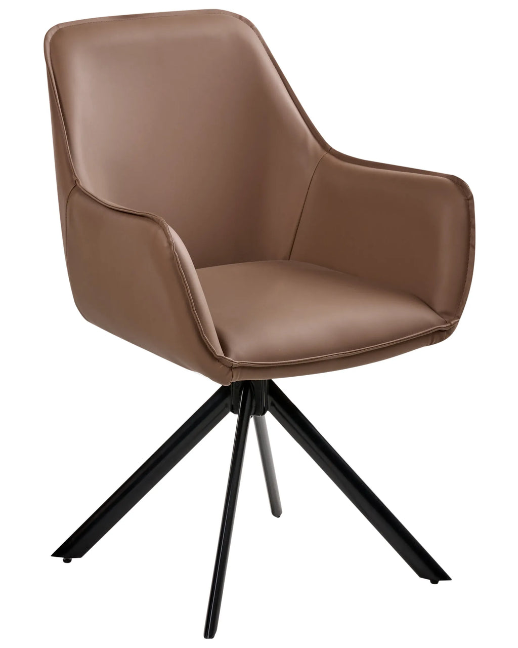 Dining Chair Swivel MORNAS Faux Leather Brown