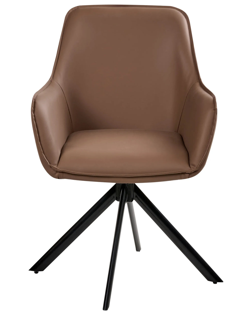 Dining Chair Swivel MORNAS Faux Leather Brown