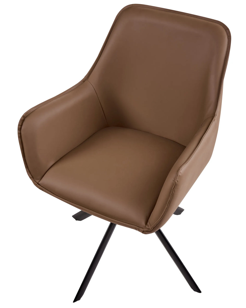 Dining Chair Swivel MORNAS Faux Leather Brown