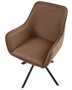 Dining Chair Swivel MORNAS Faux Leather Brown
