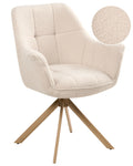 Dining Chair Swivel HAYDEN Boucle Light Beige