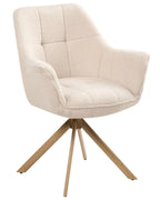Dining Chair Swivel HAYDEN Boucle Light Beige