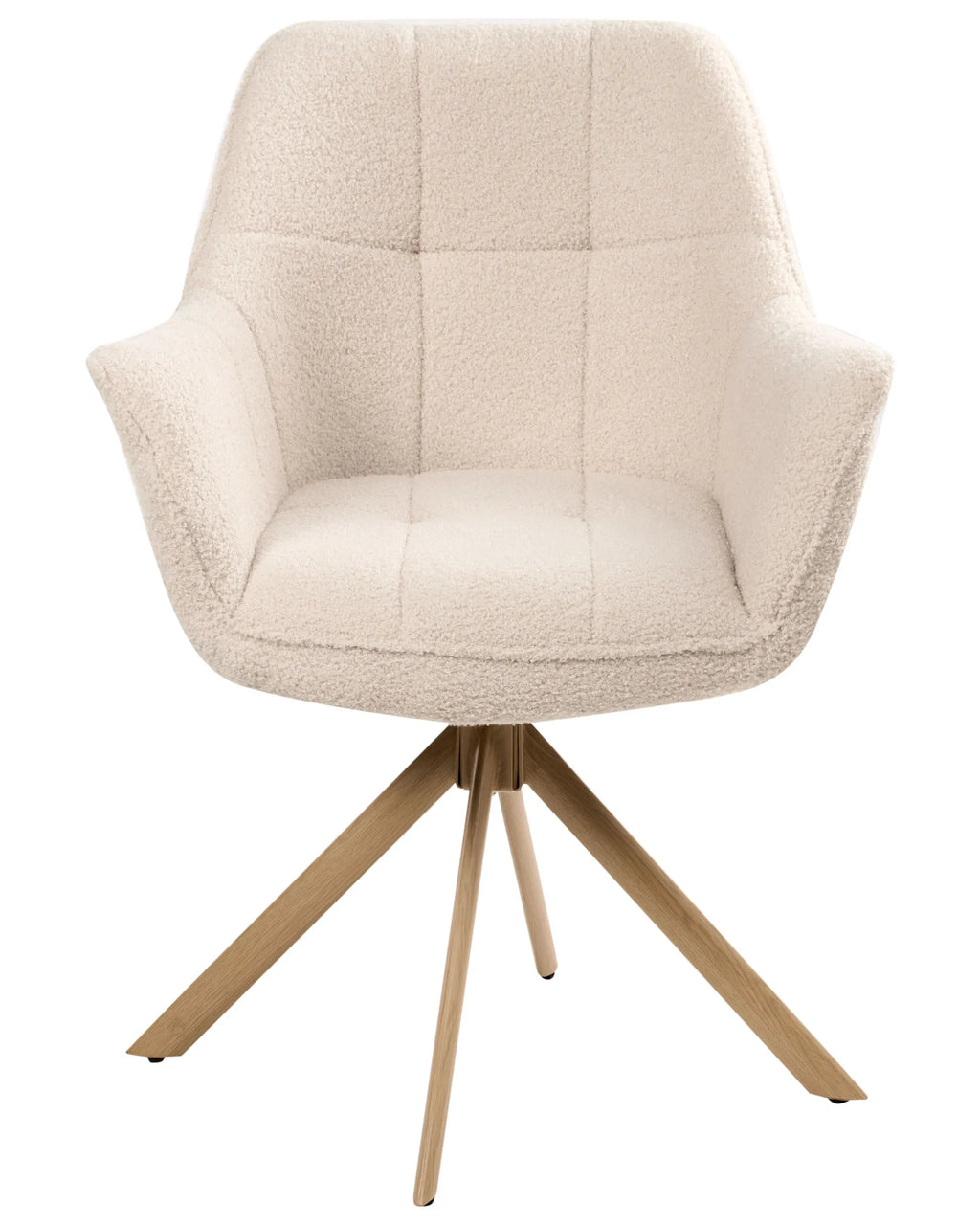 Dining Chair Swivel HAYDEN Boucle Light Beige