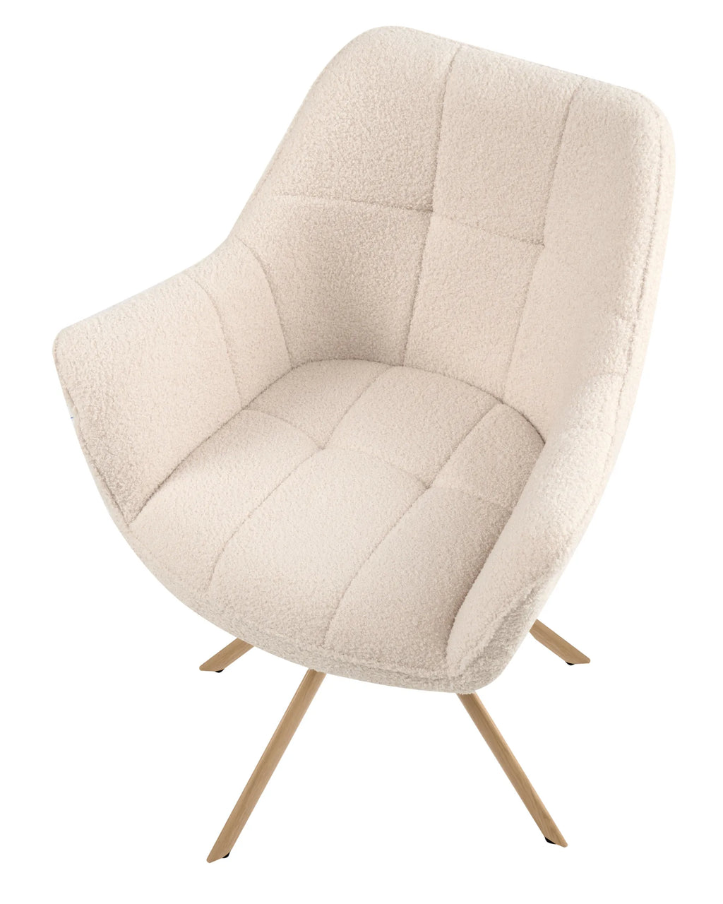 Dining Chair Swivel HAYDEN Boucle Light Beige