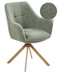Dining Chair Swivel HAYDEN Boucle Light Green