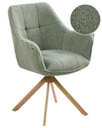 Dining Chair Swivel HAYDEN Boucle Light Green