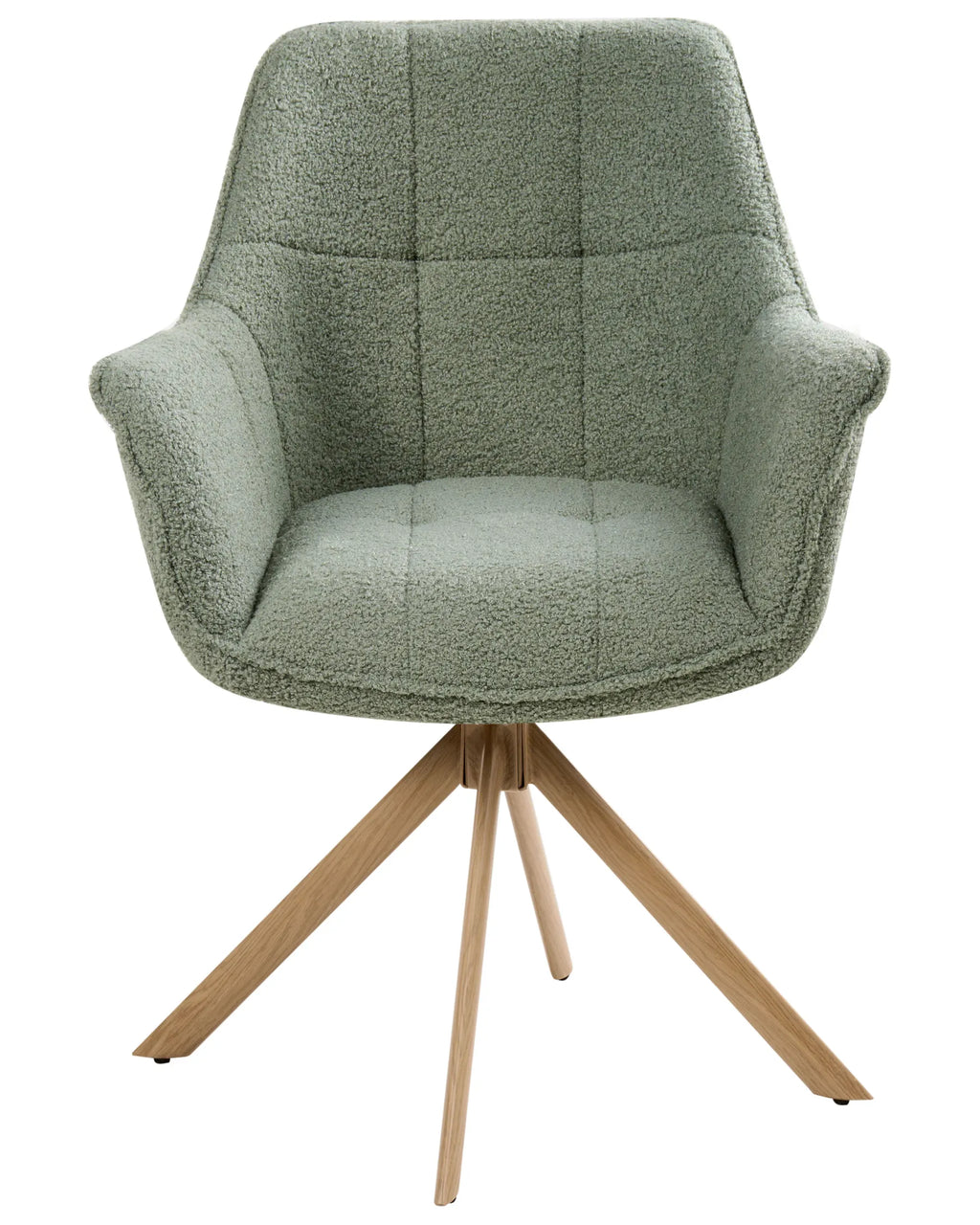 Dining Chair Swivel HAYDEN Boucle Light Green