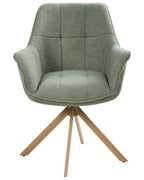 Dining Chair Swivel HAYDEN Boucle Light Green