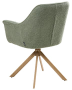 Dining Chair Swivel HAYDEN Boucle Light Green