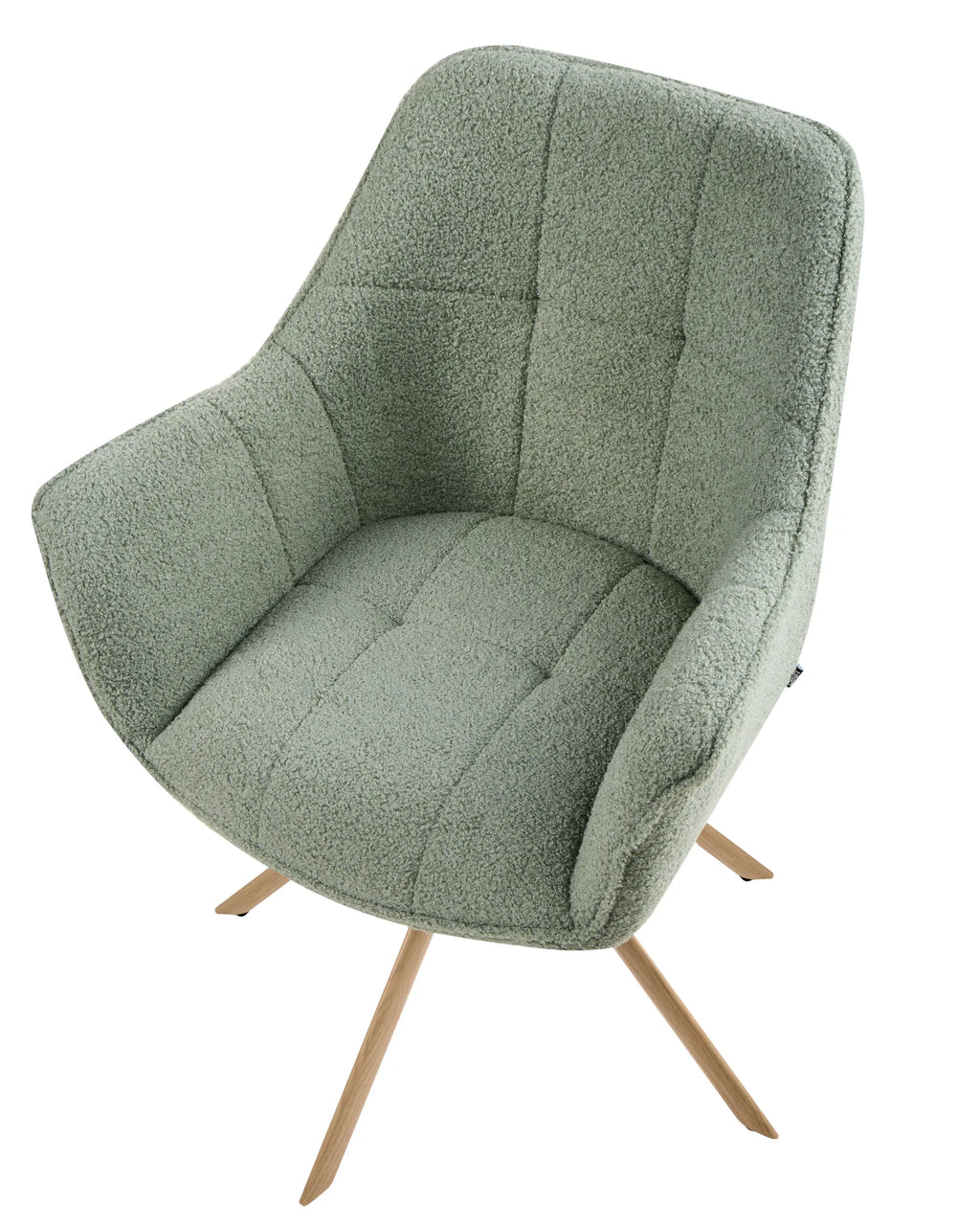 Dining Chair Swivel HAYDEN Boucle Light Green