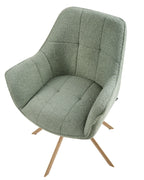 Dining Chair Swivel HAYDEN Boucle Light Green