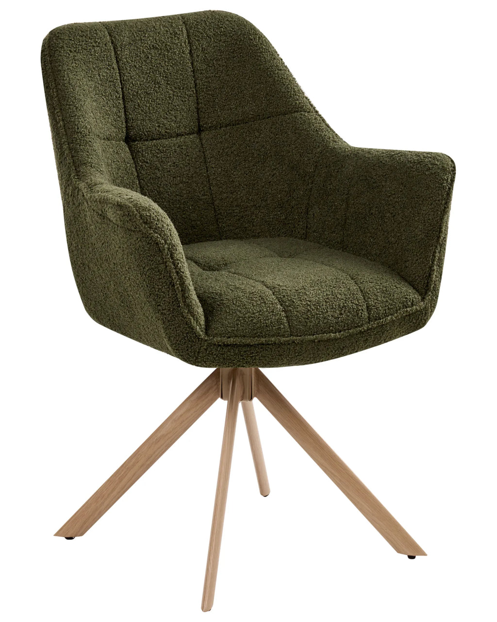 Dining Chair Swivel HAYDEN Boucle Green