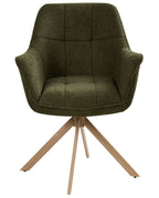 Dining Chair Swivel HAYDEN Boucle Green