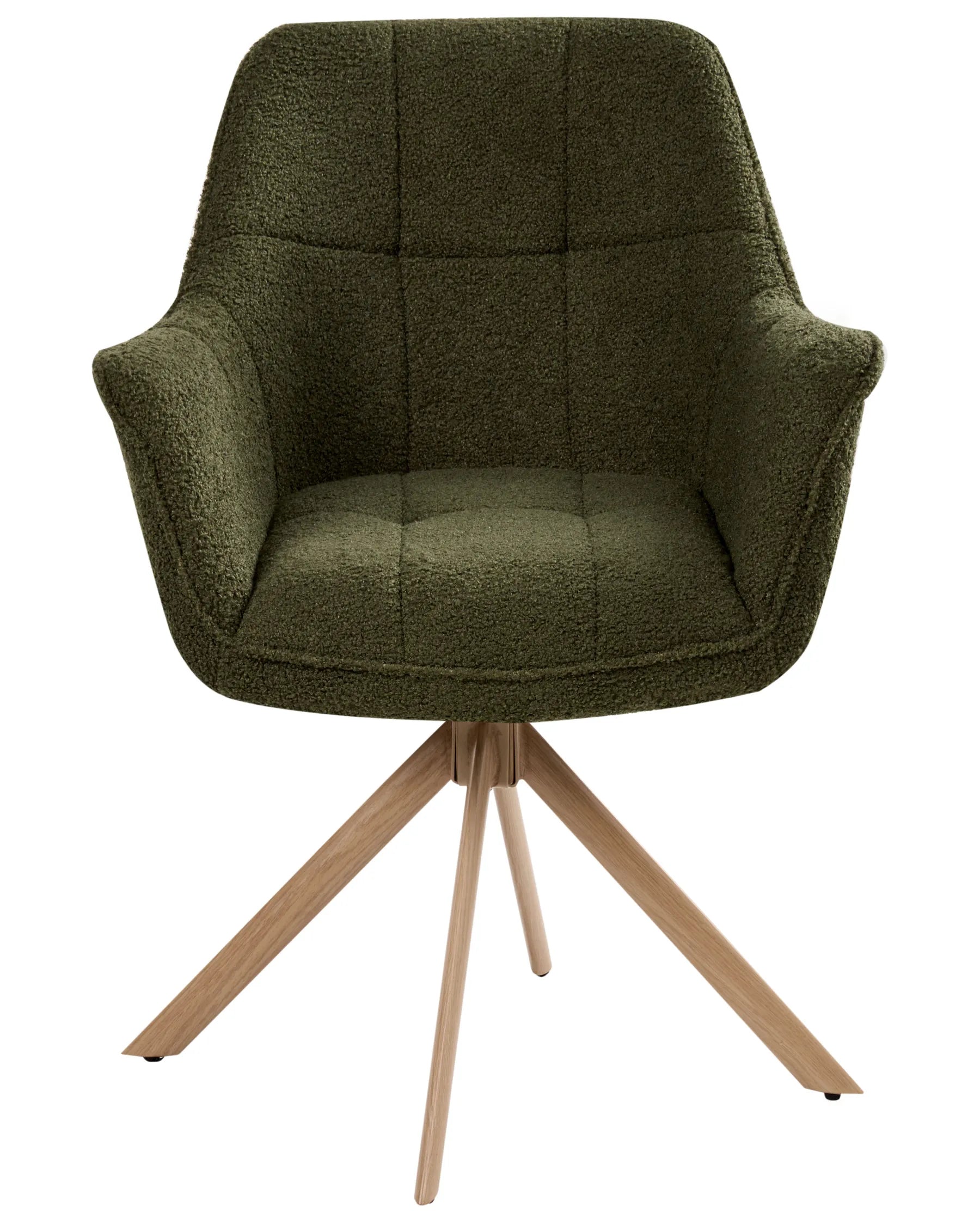 Dining Chair Swivel HAYDEN Boucle Green