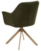 Dining Chair Swivel HAYDEN Boucle Green