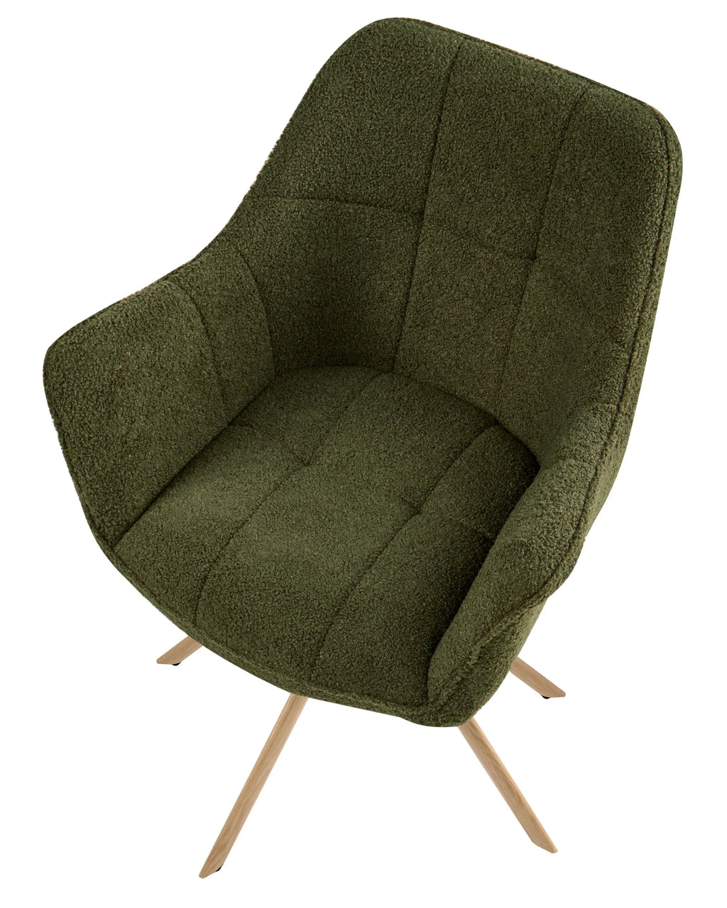 Dining Chair Swivel HAYDEN Boucle Green