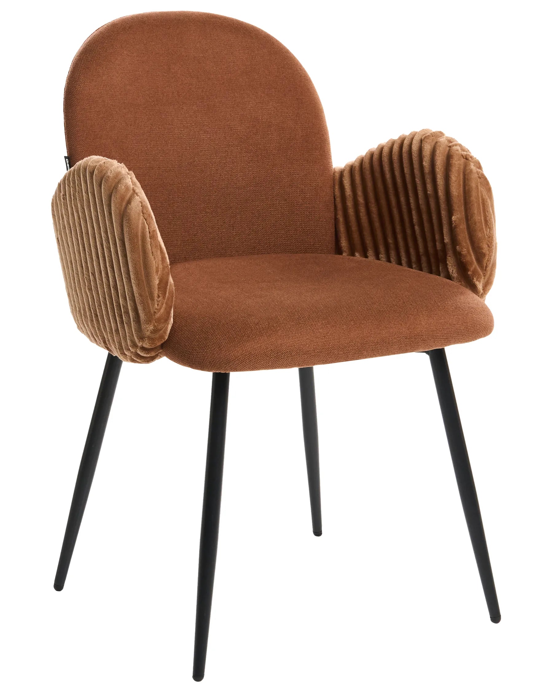 Set of 2 Dining Chairs AMITY Fabric Brown
