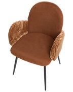 Set of 2 Dining Chairs AMITY Fabric Brown