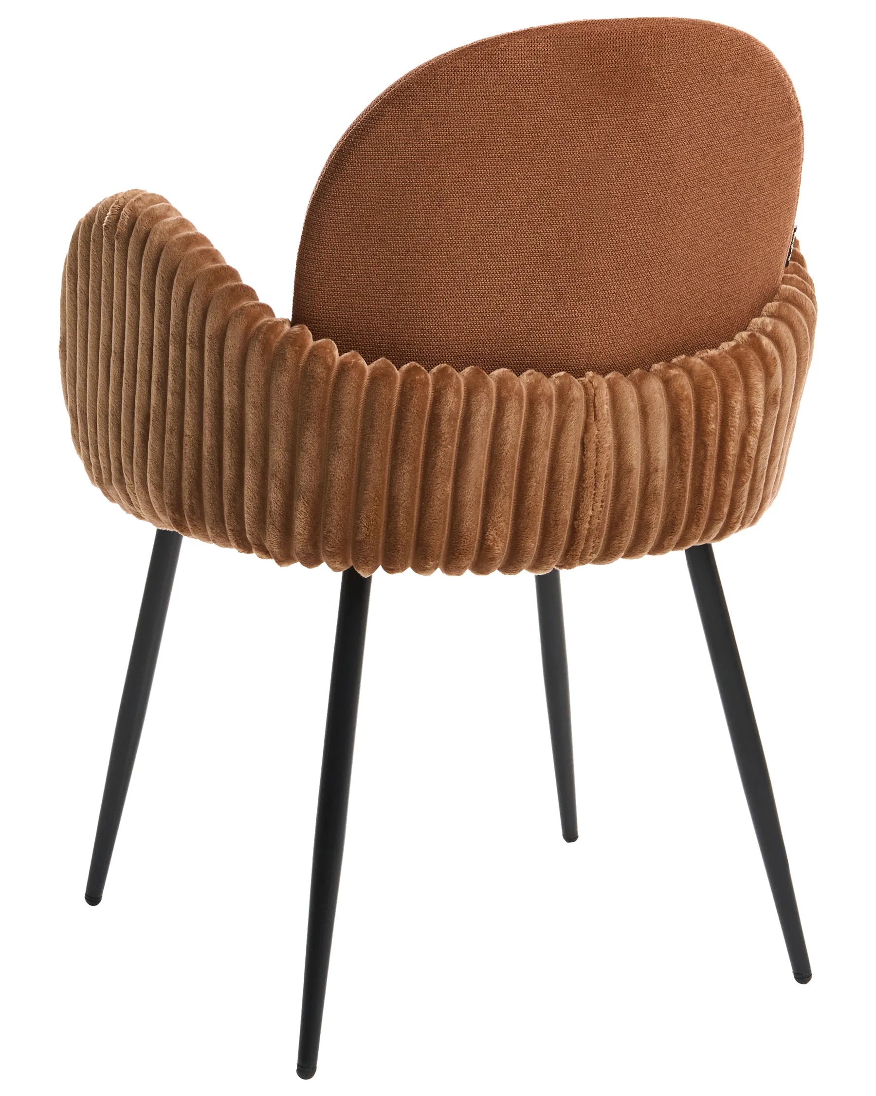 Set of 2 Dining Chairs AMITY Fabric Brown