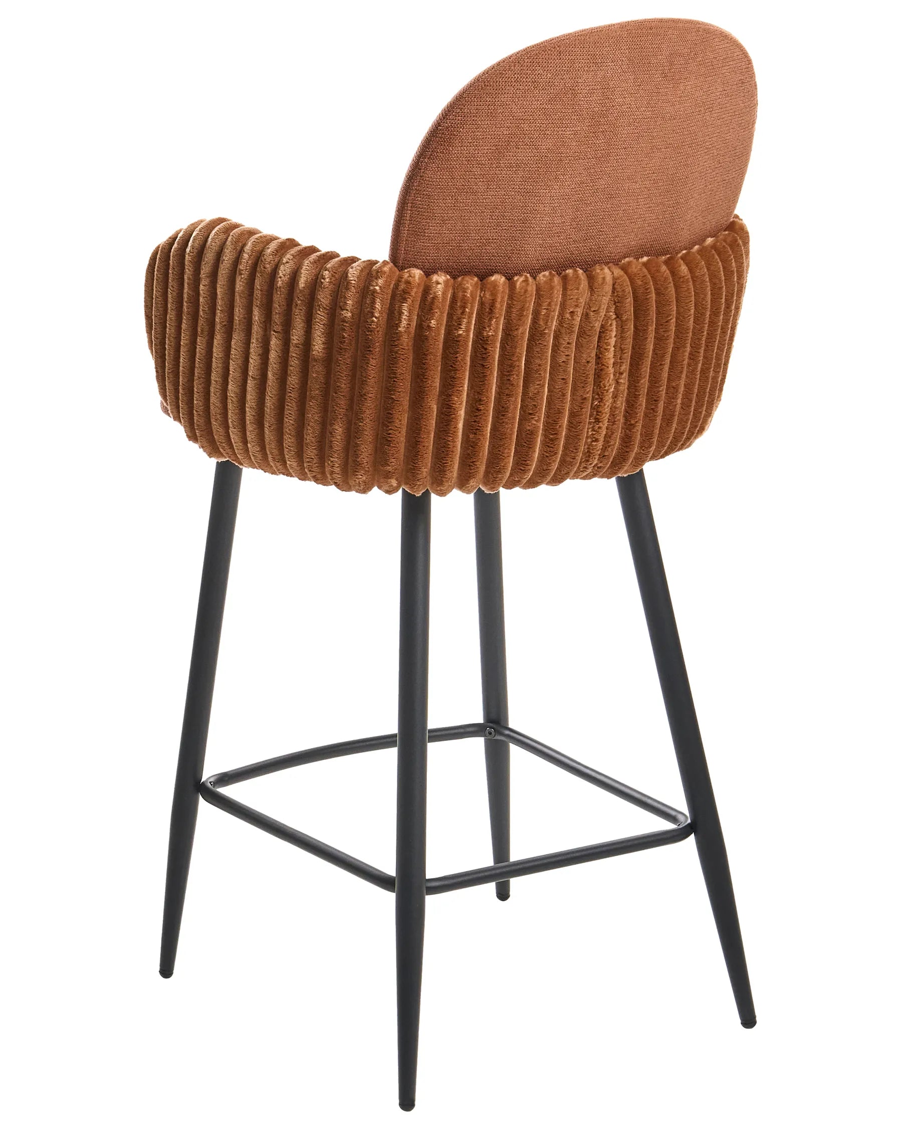 Set of 2 Bar Chairs AMITY Fabric Brown