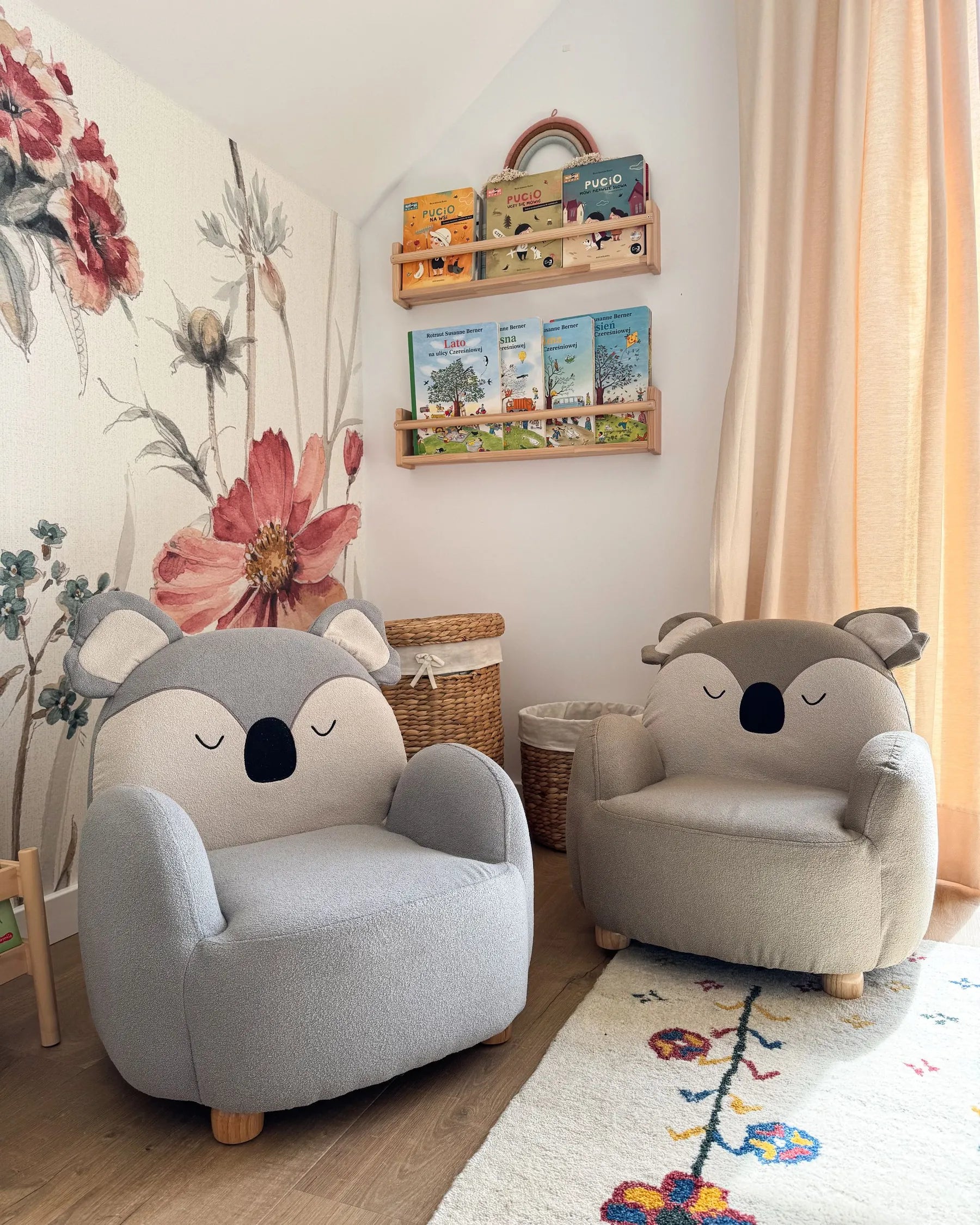 Kids Armchair Koala HERVIK Fabric Taupe
