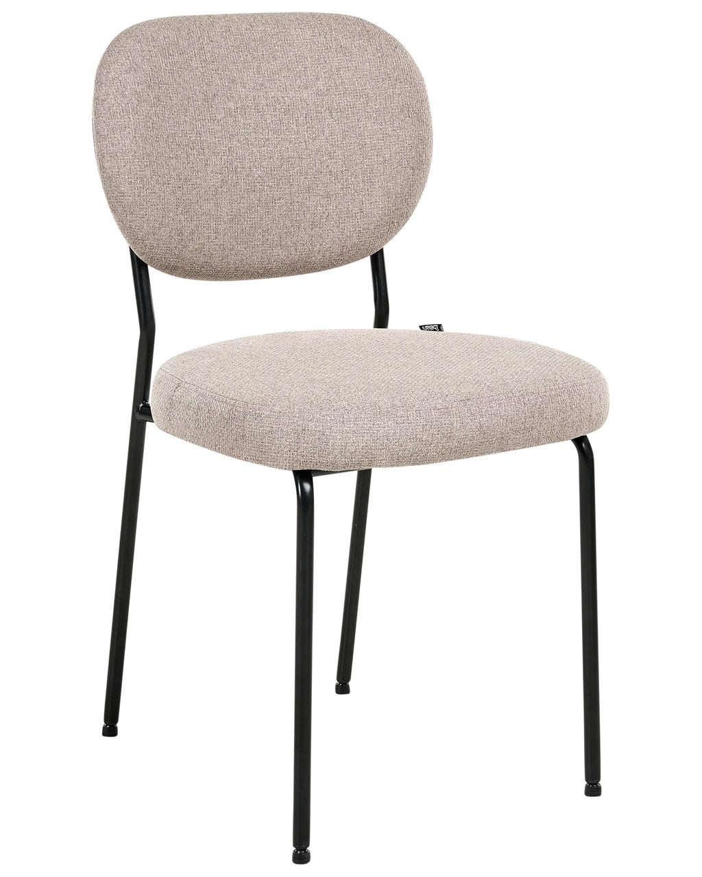 Set of 2 Dining Chairs LOLETA Fabric Light Brown