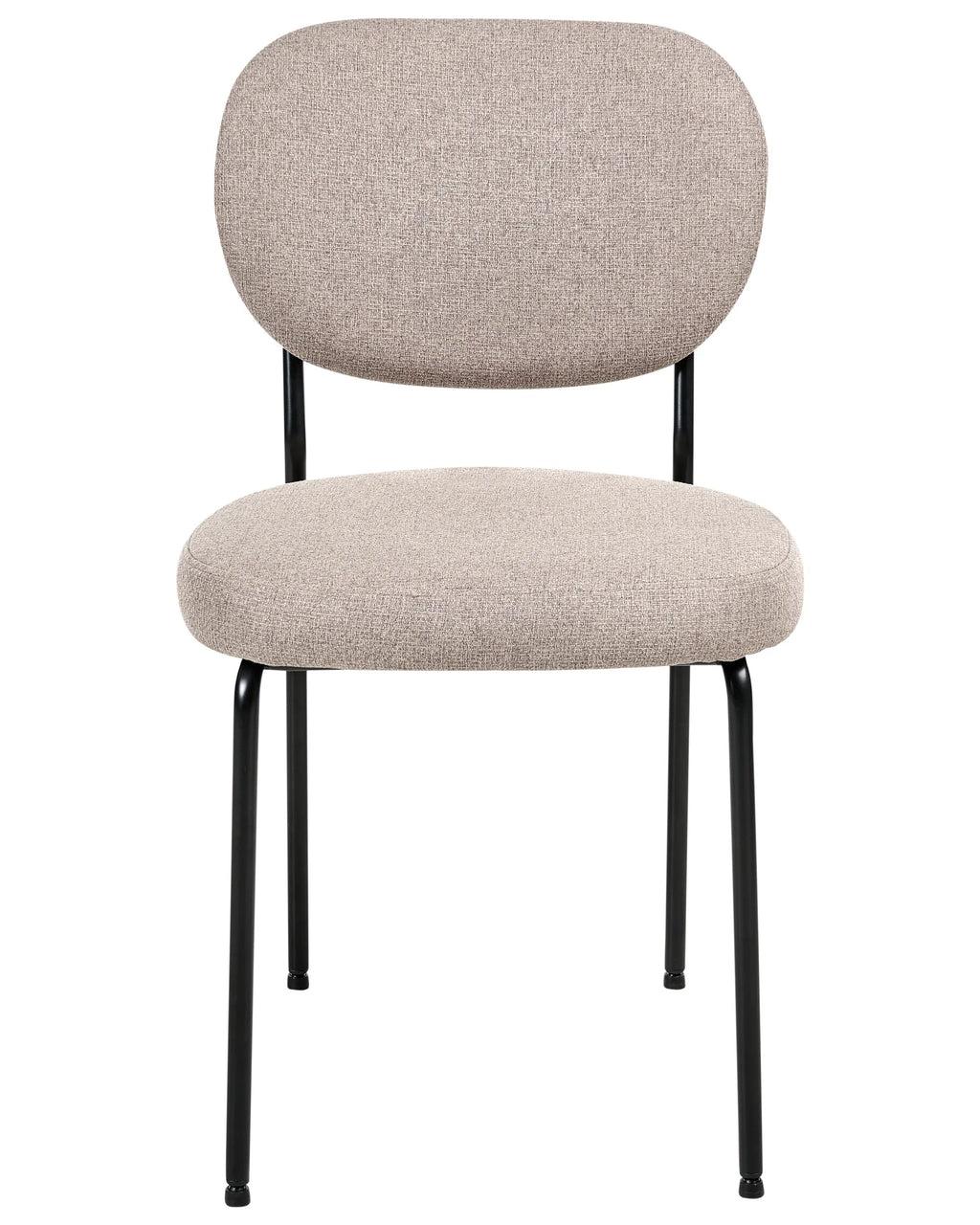 Set of 2 Dining Chairs LOLETA Fabric Light Brown