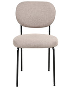 Set of 2 Dining Chairs LOLETA Fabric Light Brown