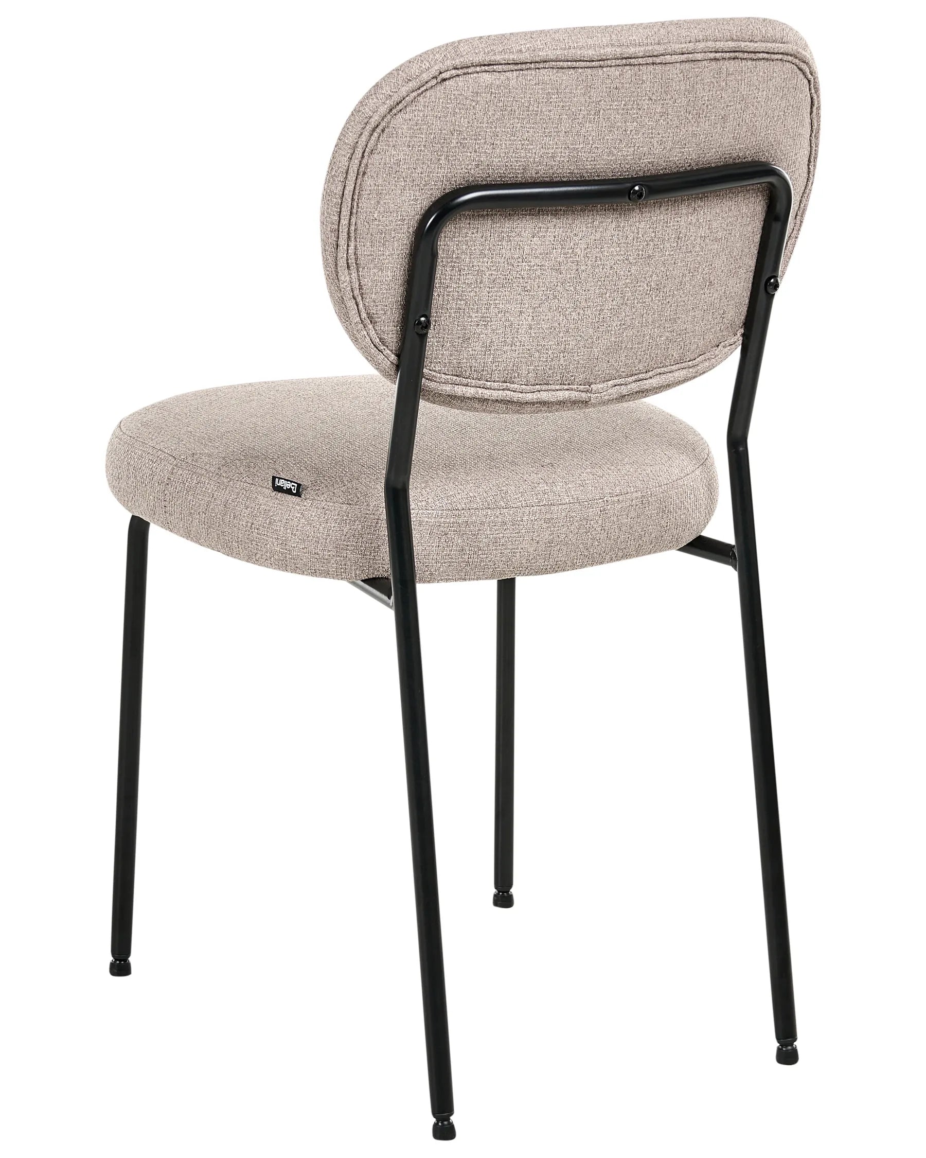 Set of 2 Dining Chairs LOLETA Fabric Light Brown