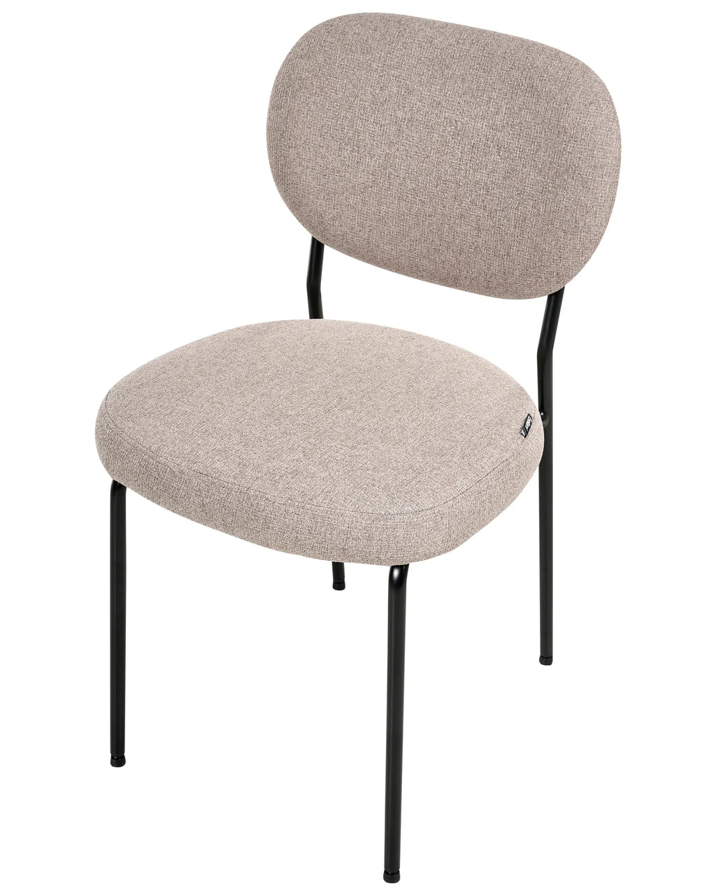 Set of 2 Dining Chairs LOLETA Fabric Light Brown